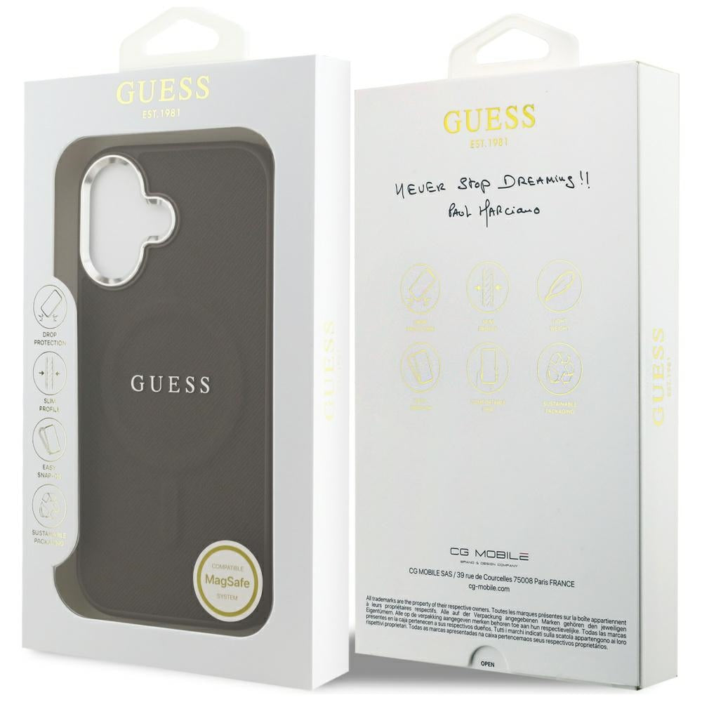 Custodia MagSafe per Apple iPhone 17, Guess, Classic Logo, Marrone