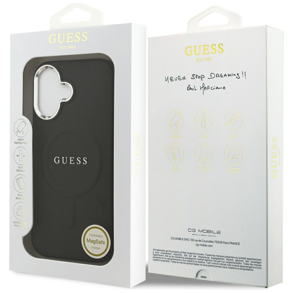 Custodia MagSafe per Apple iPhone 17, Guess, Classic Logo, Nera
