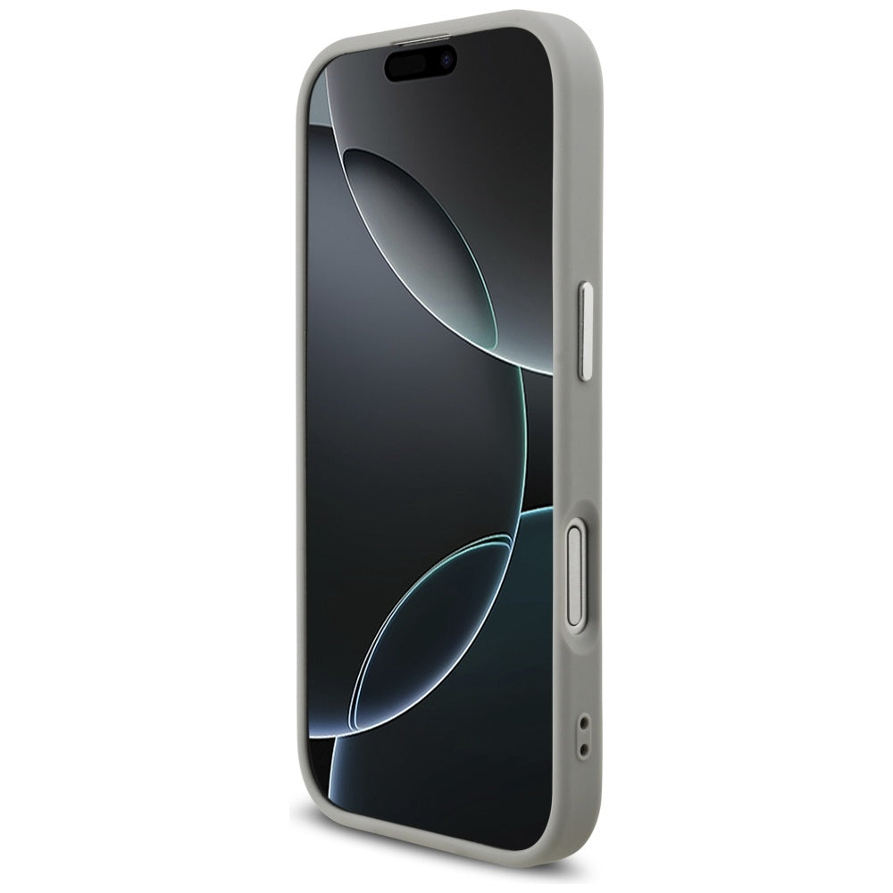 Custodia MagSafe per Apple iPhone 17, Guess, Glitter Triangle Logo, Argento