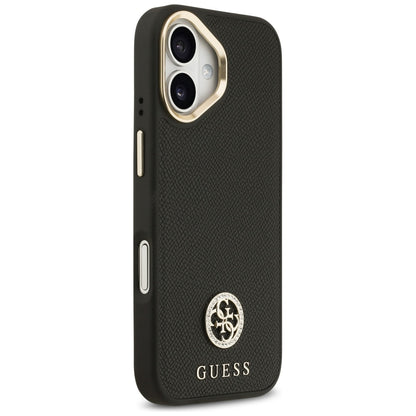 Custodia MagSafe per Apple iPhone 17, Guess, Grained Strass Logo, Nera