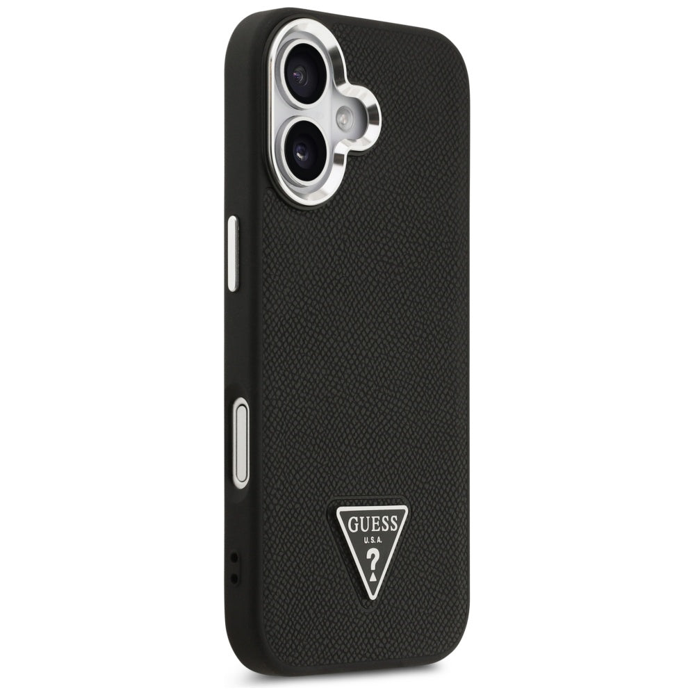 Custodia MagSafe per Apple iPhone 17, Guess, Logo Triangolo Granulato, Nera