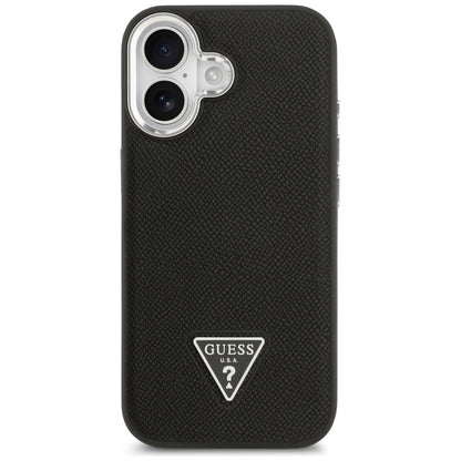 Custodia MagSafe per Apple iPhone 17, Guess, Logo Triangolo Granulato, Nera