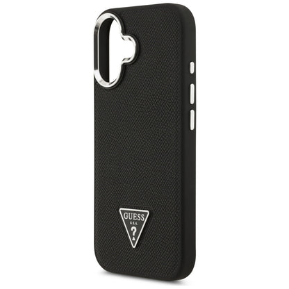 Custodia MagSafe per Apple iPhone 17, Guess, Logo Triangolo Granulato, Nera