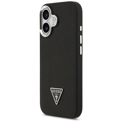 Custodia MagSafe per Apple iPhone 17, Guess, Logo Triangolo Granulato, Nera