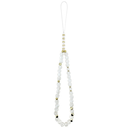 Custodia MagSafe per Apple iPhone 17, Guess, IML Flowers with Pearl Strap, Bianca