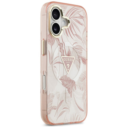 Custodia MagSafe per Apple iPhone 17, Guess, Jungle Tonal Triangle, Rosa