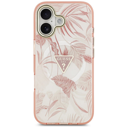 Custodia MagSafe per Apple iPhone 17, Guess, Jungle Tonal Triangle, Rosa