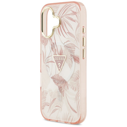 Custodia MagSafe per Apple iPhone 17, Guess, Jungle Tonal Triangle, Rosa