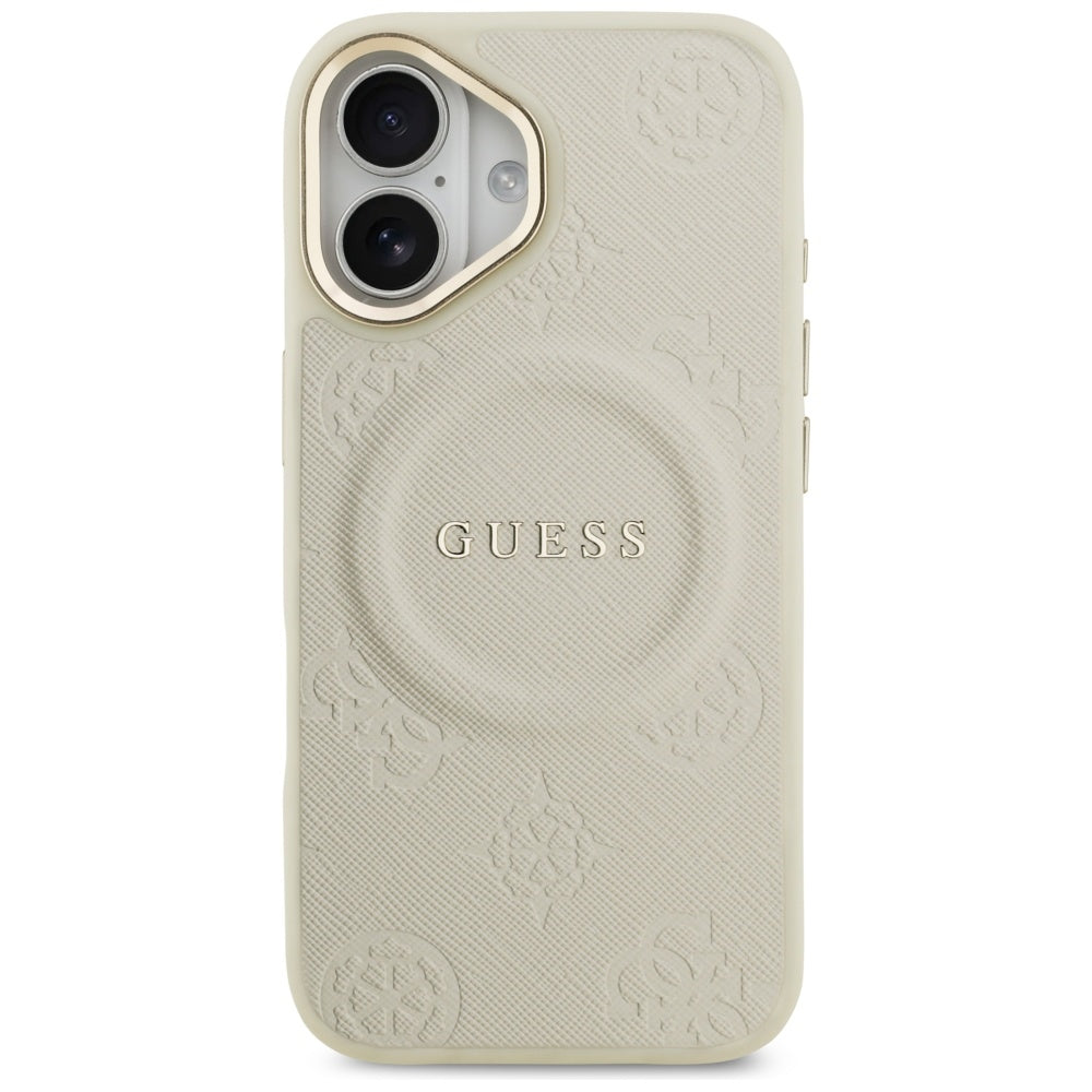 Custodia MagSafe per Apple iPhone 17, Guess, Peony Hot Stamp, Beige