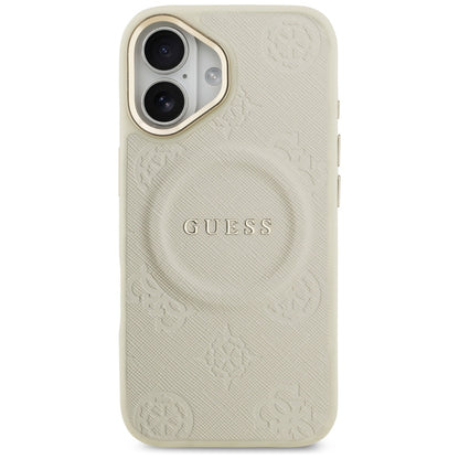 Custodia MagSafe per Apple iPhone 17, Guess, Peony Hot Stamp, Beige