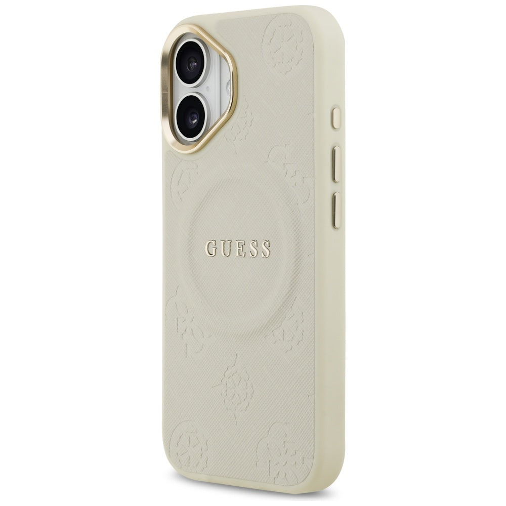 Custodia MagSafe per Apple iPhone 17, Guess, Peony Hot Stamp, Beige