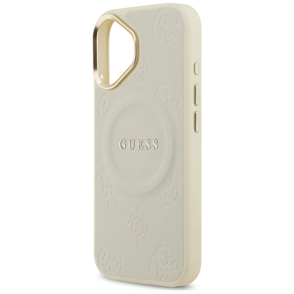 Custodia MagSafe per Apple iPhone 17, Guess, Peony Hot Stamp, Beige