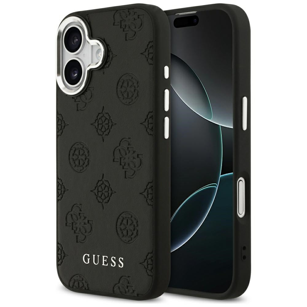 Custodia MagSafe per Apple iPhone 17, Guess, Peony Hot Stamp Script, Nera