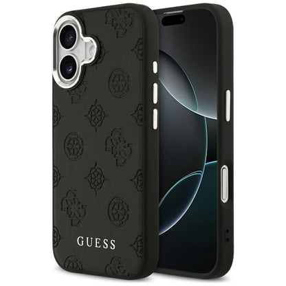 Custodia MagSafe per Apple iPhone 17, Guess, Peony Hot Stamp Script, Nera