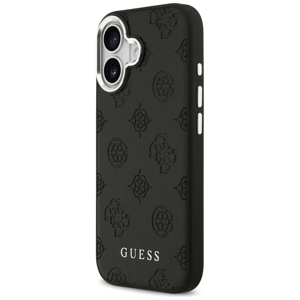 Custodia MagSafe per Apple iPhone 17, Guess, Peony Hot Stamp Script, Nera