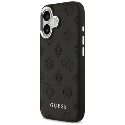 Custodia MagSafe per Apple iPhone 17, Guess, Peony Hot Stamp Script, Nera