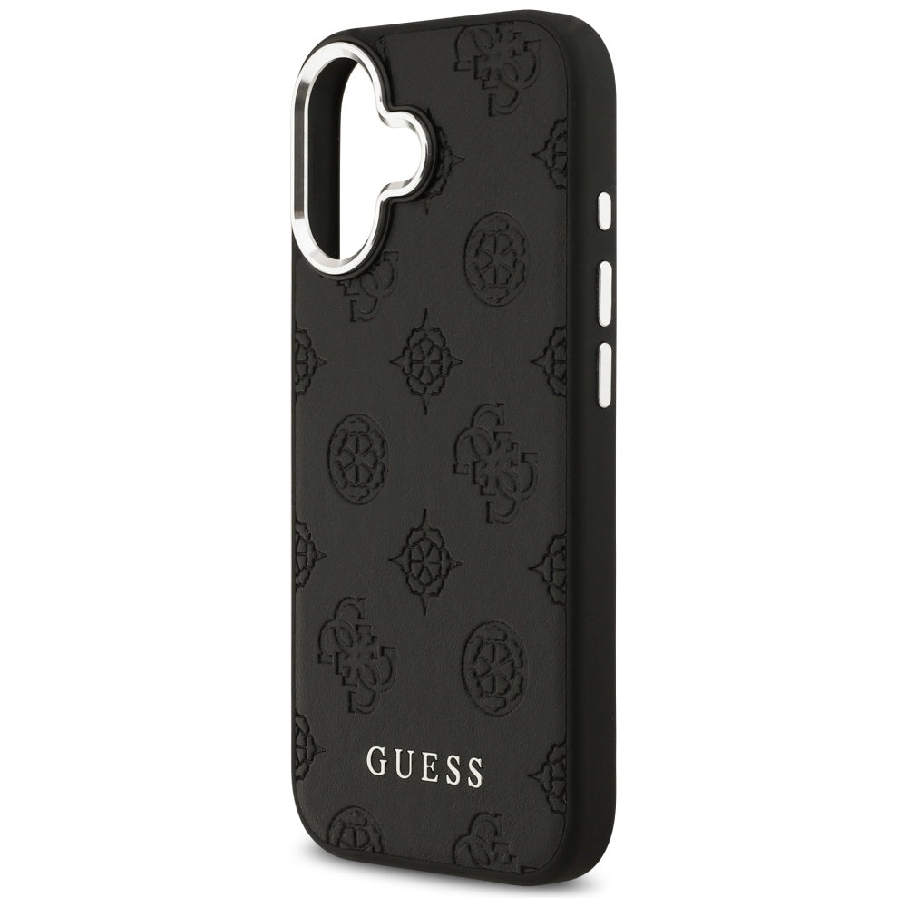 Custodia MagSafe per Apple iPhone 17, Guess, Peony Hot Stamp Script, Nera