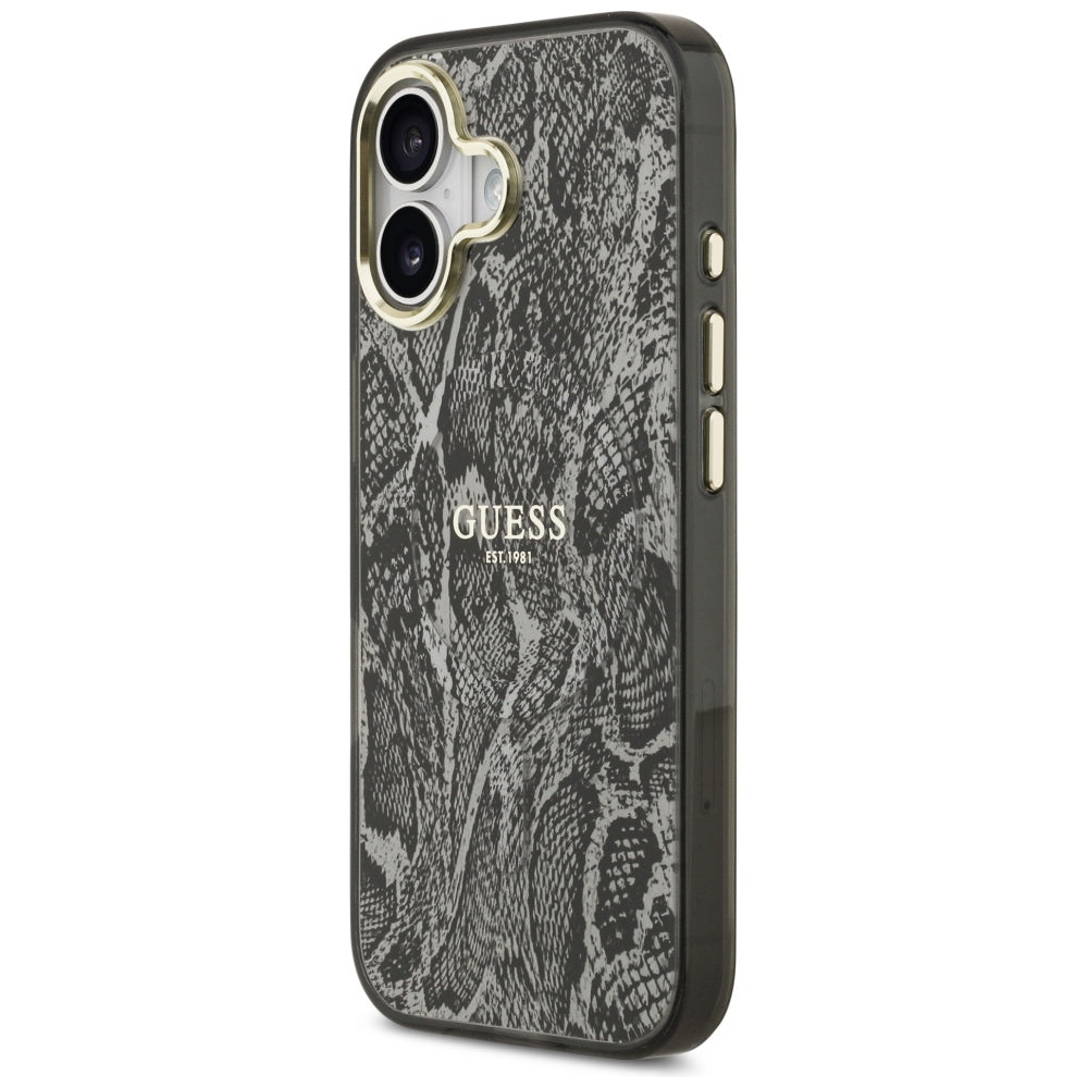 Custodia MagSafe per Apple iPhone 17, Guess, Python Pattern, Nera