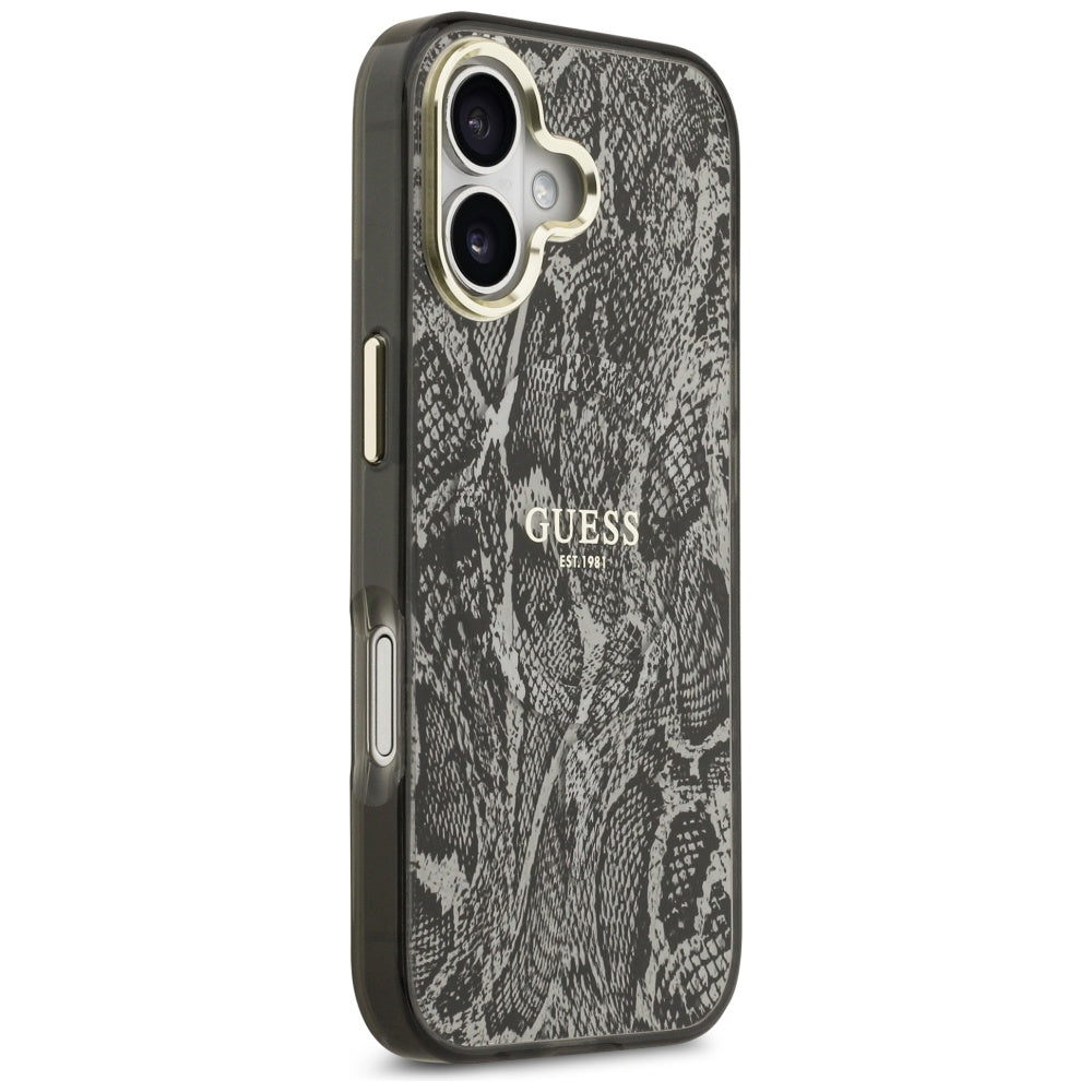 Custodia MagSafe per Apple iPhone 17, Guess, Python Pattern, Nera