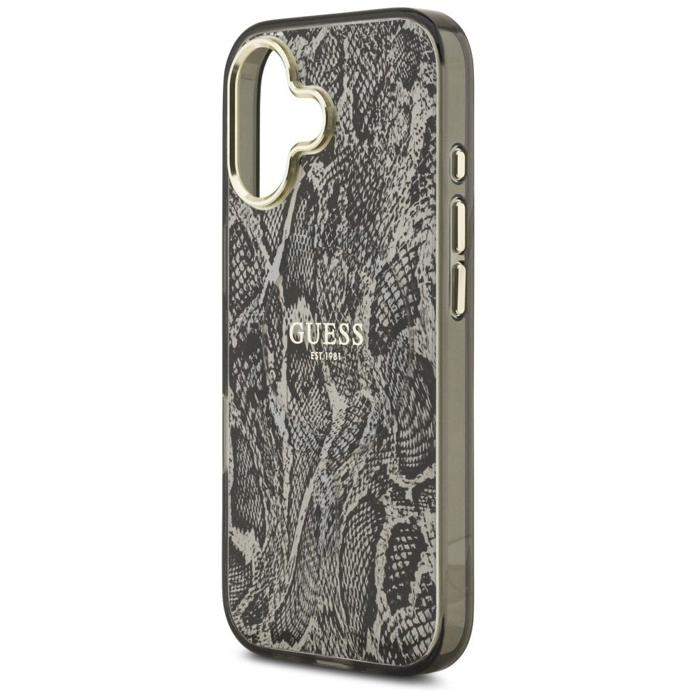 Custodia MagSafe per Apple iPhone 17, Guess, Python Pattern, Nera