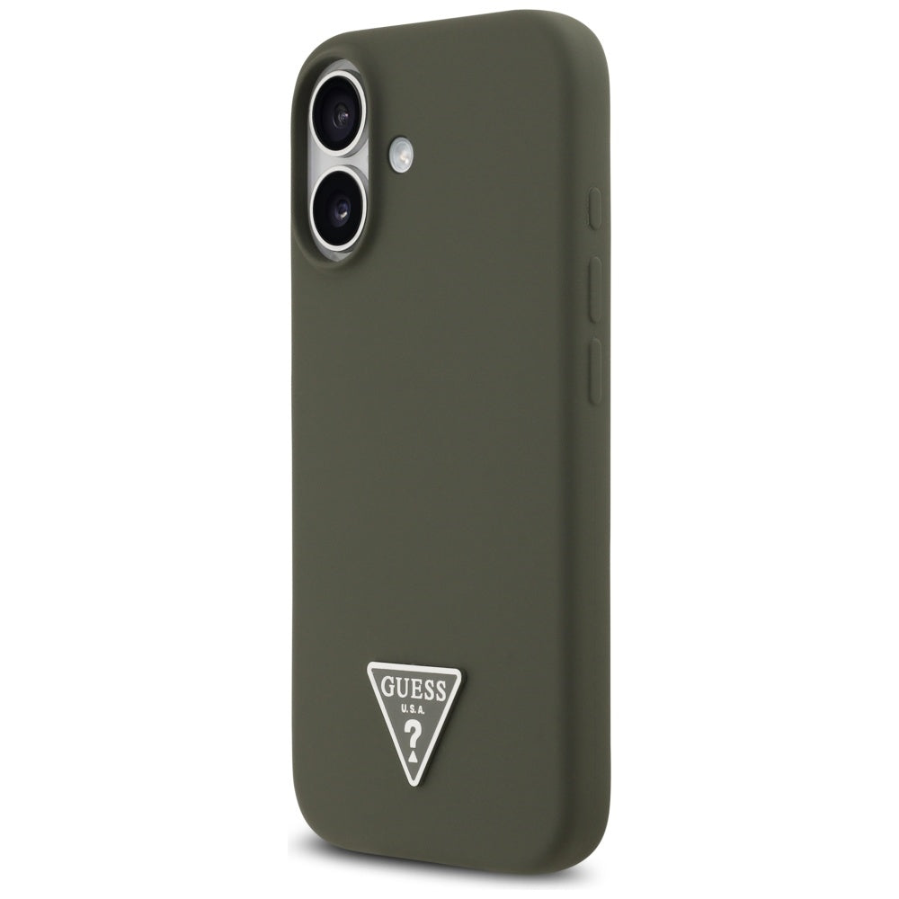 Custodia MagSafe per Apple iPhone 17, Guess, Logo Triangolo, Kaki