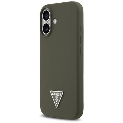 Custodia MagSafe per Apple iPhone 17, Guess, Logo Triangolo, Kaki