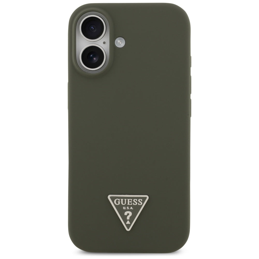 Custodia MagSafe per Apple iPhone 17, Guess, Logo Triangolo, Kaki