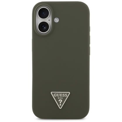Custodia MagSafe per Apple iPhone 17, Guess, Logo Triangolo, Kaki