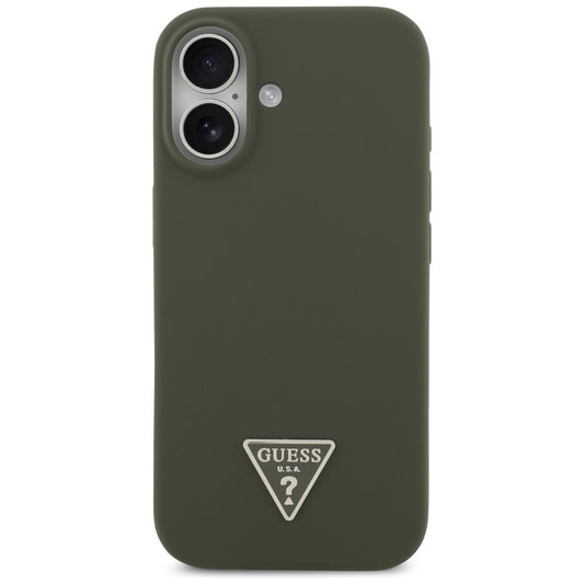 Custodia MagSafe per Apple iPhone 17, Guess, Logo Triangolo, Kaki