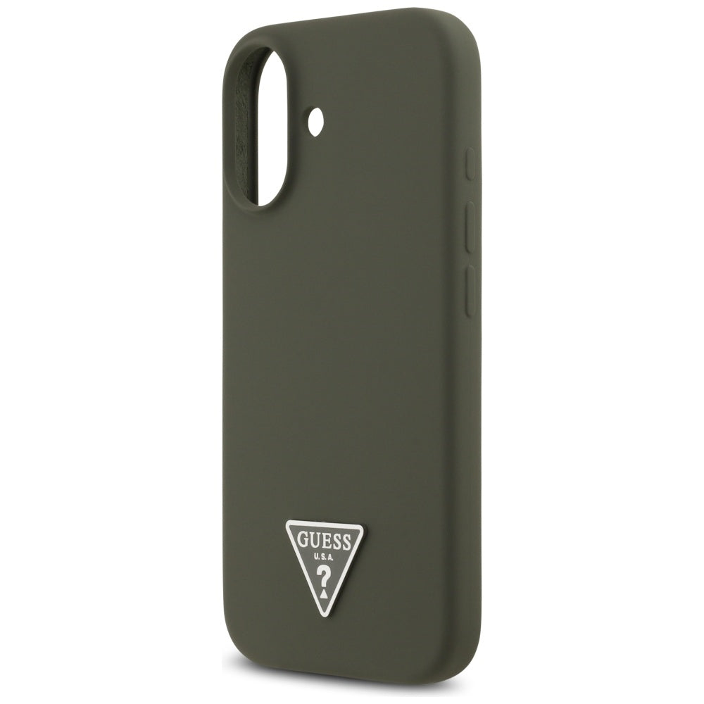 Custodia MagSafe per Apple iPhone 17, Guess, Logo Triangolo, Kaki