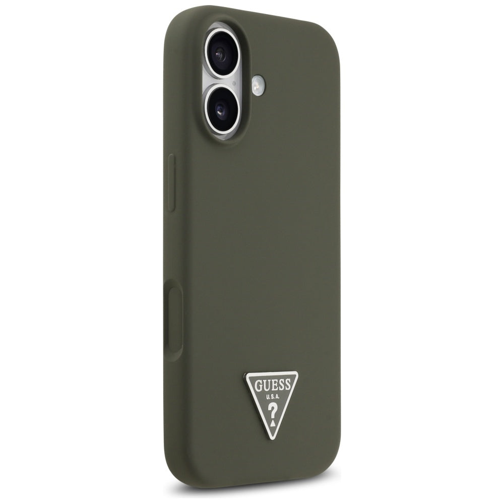 Custodia MagSafe per Apple iPhone 17, Guess, Logo Triangolo, Kaki