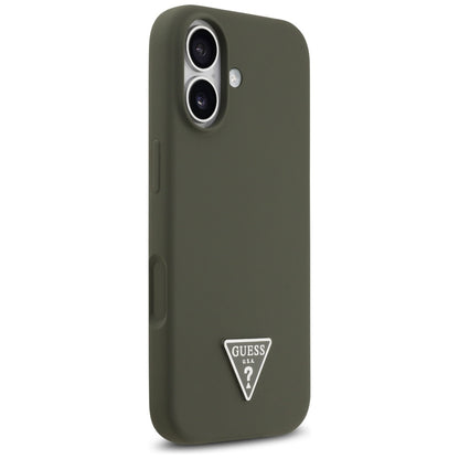 Custodia MagSafe per Apple iPhone 17, Guess, Logo Triangolo, Kaki