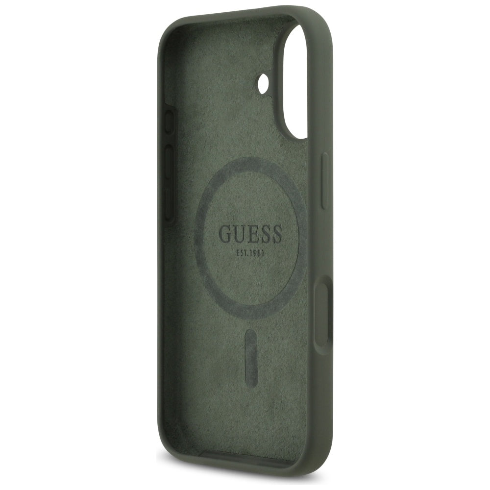 Custodia MagSafe per Apple iPhone 17, Guess, Logo Triangolo, Kaki
