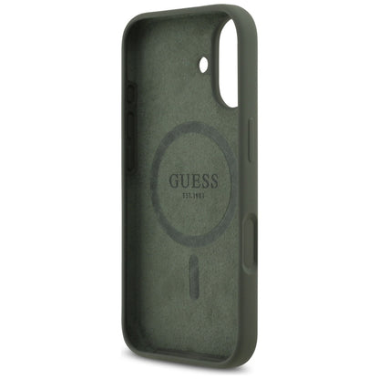 Custodia MagSafe per Apple iPhone 17, Guess, Logo Triangolo, Kaki
