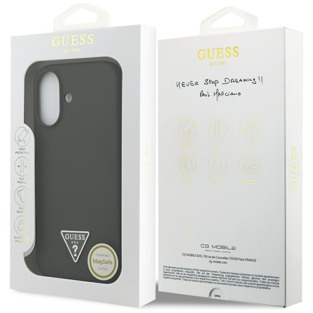 Custodia MagSafe per Apple iPhone 17, Guess, Logo Triangolo, Kaki