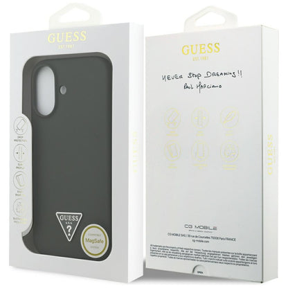 Custodia MagSafe per Apple iPhone 17, Guess, Logo Triangolo, Kaki