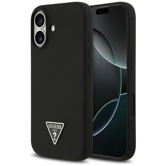 Custodia MagSafe per Apple iPhone 17, Guess, Logo Triangolo, Nera