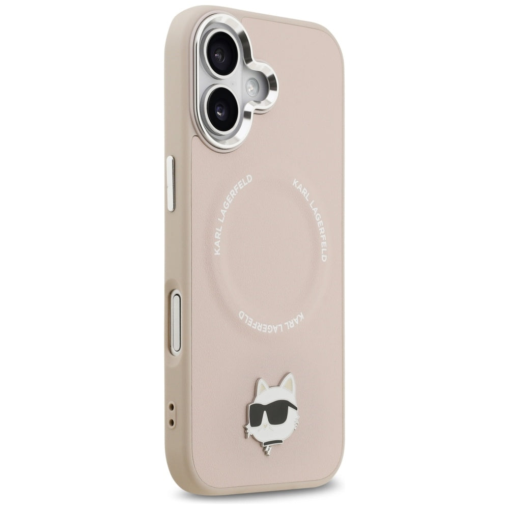 Custodia MagSafe per Apple iPhone 17, Karl Lagerfeld, Choupette Pin, Rosa