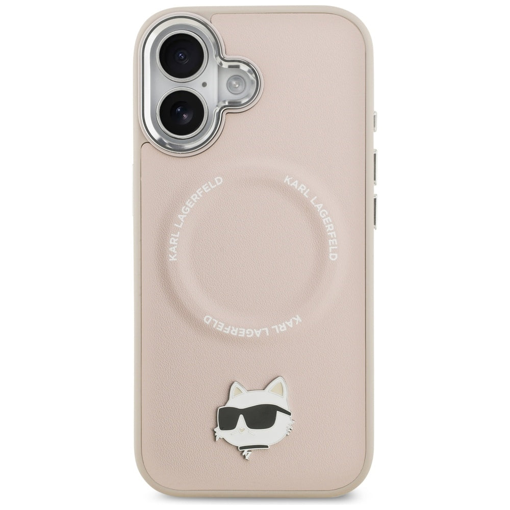 Custodia MagSafe per Apple iPhone 17, Karl Lagerfeld, Choupette Pin, Rosa
