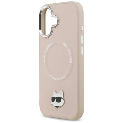 Custodia MagSafe per Apple iPhone 17, Karl Lagerfeld, Choupette Pin, Rosa