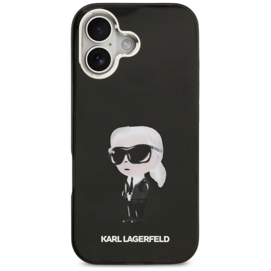 Custodia MagSafe per Apple iPhone 17, Karl Lagerfeld, IML Aquarelle Karl Ikonik, Nera
