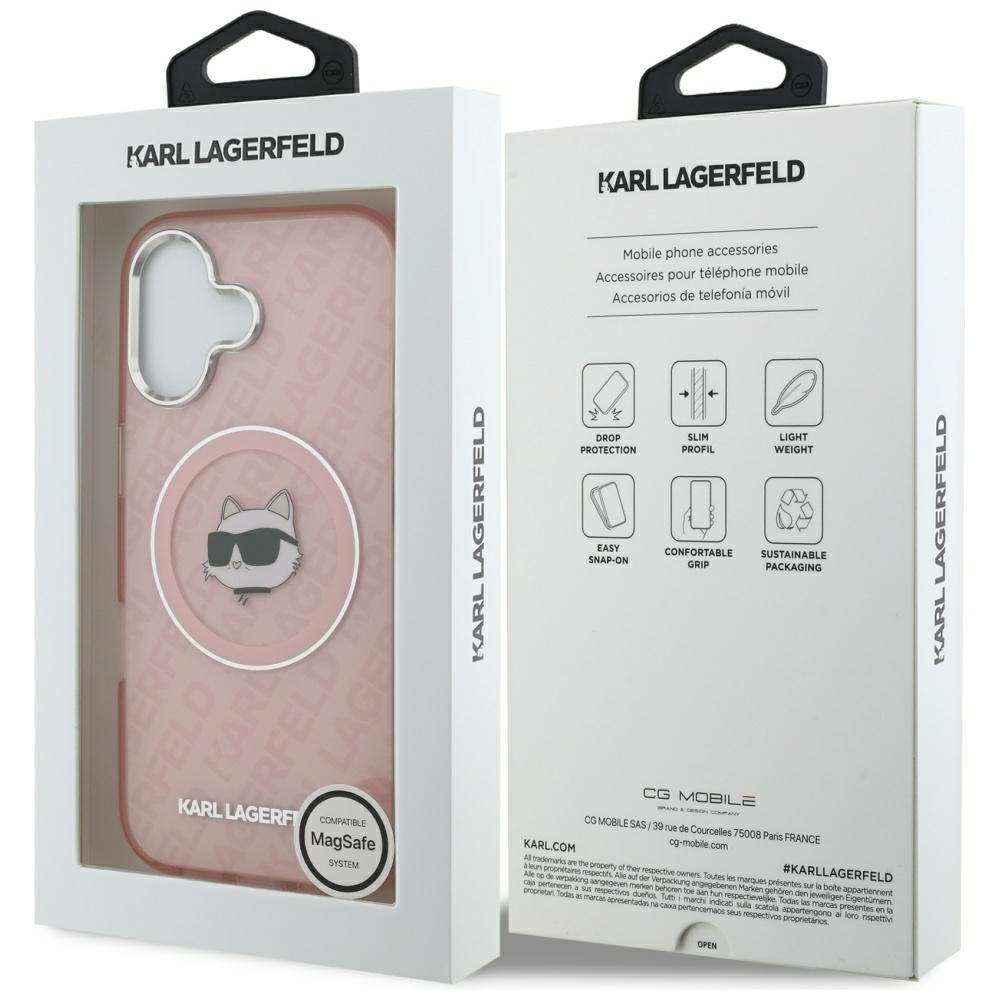 Custodia MagSafe per Apple iPhone 17, Karl Lagerfeld, IML Choupette's Head, Rosa