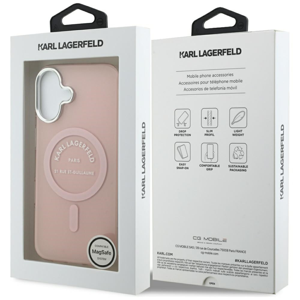 Custodia MagSafe per Apple iPhone 17, Karl Lagerfeld, IML Logo RSG, Rosa