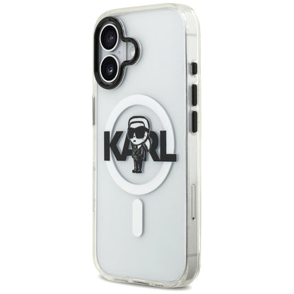 Custodia MagSafe per Apple iPhone 17, Karl Lagerfeld, IML Sketch Logo Karl, Trasparente