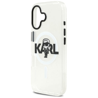 Custodia MagSafe per Apple iPhone 17, Karl Lagerfeld, IML Sketch Logo Karl, Trasparente