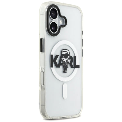 Custodia MagSafe per Apple iPhone 17, Karl Lagerfeld, IML Sketch Logo Karl, Trasparente