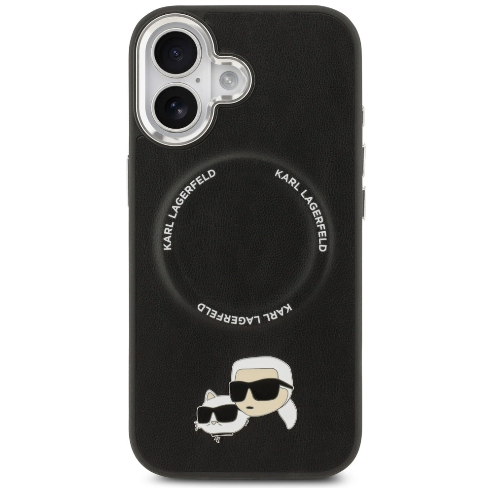Custodia MagSafe per Apple iPhone 17, Karl Lagerfeld, Karl & Choupette Pins, Nera