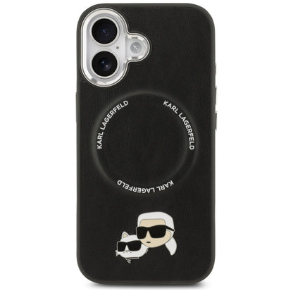 Custodia MagSafe per Apple iPhone 17, Karl Lagerfeld, Karl & Choupette Pins, Nera