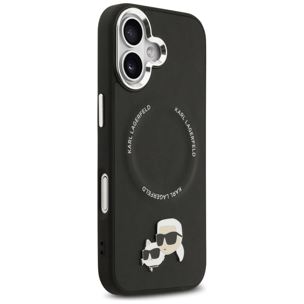 Custodia MagSafe per Apple iPhone 17, Karl Lagerfeld, Karl & Choupette Pins, Nera