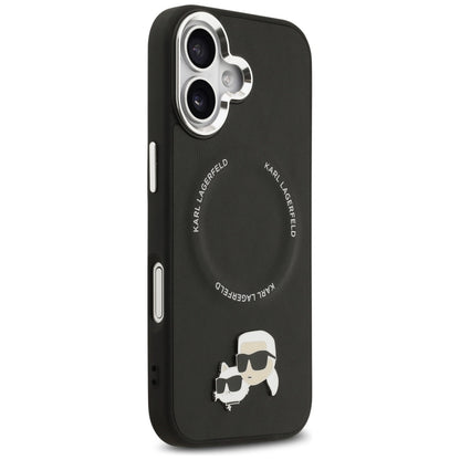 Custodia MagSafe per Apple iPhone 17, Karl Lagerfeld, Karl & Choupette Pins, Nera